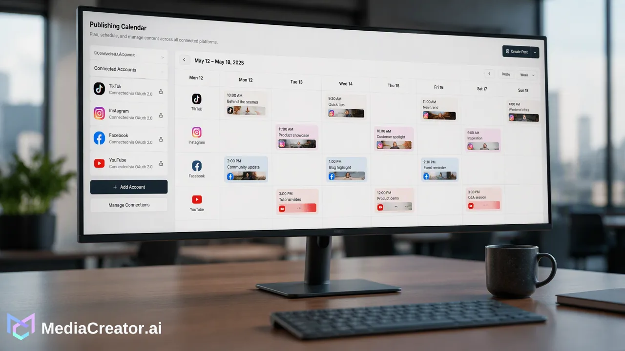 Streamlining Agency Workflows: Mastering Multi-Account Management with MediaCreator.ai - Blog article cover image about Discover how agencies use a multi-account social m...