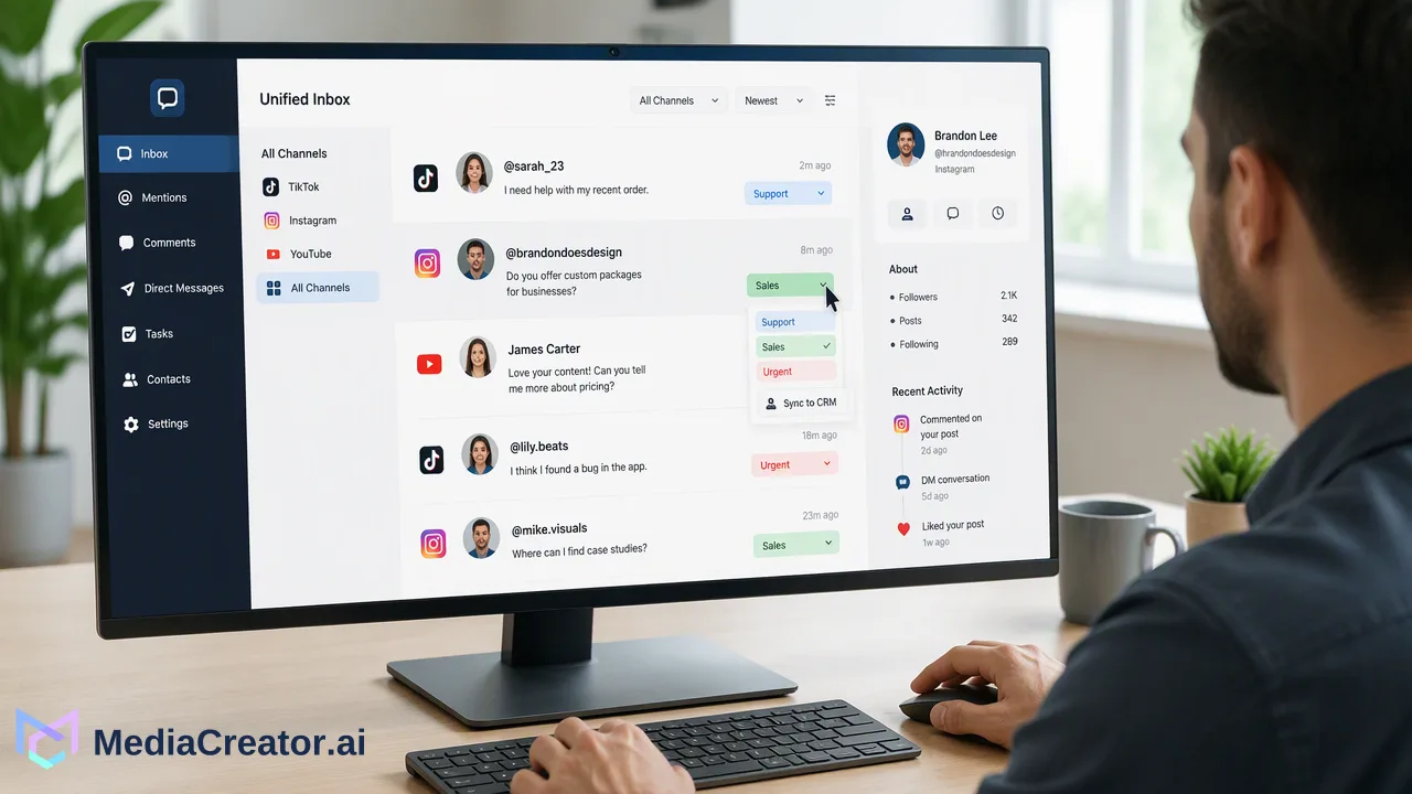 How to Build a Social CRM Workflow: Connecting Social Engagement to Customer Data - Blog article cover image about Learn how to build a social CRM workflow. Connect ...