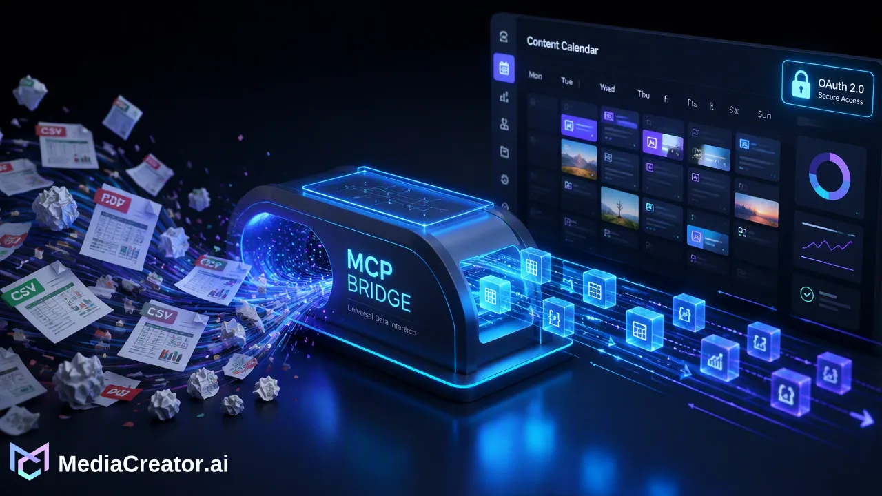 Integrating AI Agents into Your Social Media Workflow Using MCP - Blog article cover image about Learn how the Model Context Protocol (MCP) streaml...